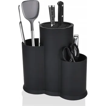 Stojan na nože LIUCONGBD Univerzální Černý Kulatý Blok na Nože s Držákem na Nářadí