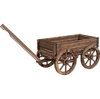 Vyvýšený záhon Outsunny Dřevěný vyvýšený záhon na kolečkách pro rostliny Outsunny, odolný proti povětrnostním vlivům, 120 x 41 x 50 cm, hnědý