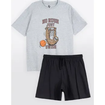 Chlapecké pyžamo Reporter Young | Chlapecké bavlněné pyžamo s potiskem lenochoda „No Rush Just Swish“ - Barva VÍCEBAREVNÁ, Velikost 152/158 261-0998B-27-150-1