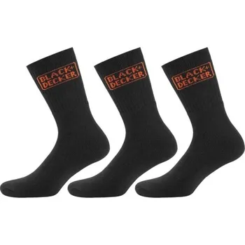 Pánské ponožky Pracovní ponožky BLACK & DECKER SOCKS 3P 39/42 Černá, Oranžová
