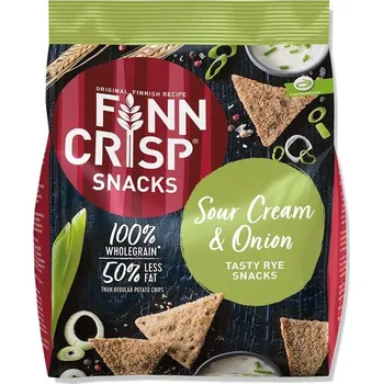 Trvanlivě pečivo Finn Crisp celozrnný žitný snack s příchutí zakysaná smetana a cibule (10 ks)