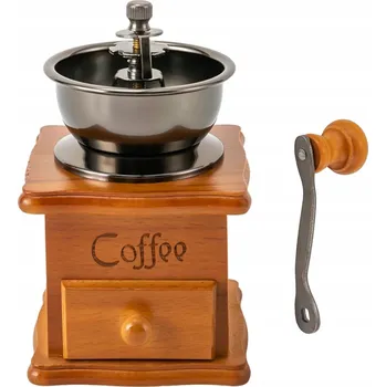 Mlýnek na kávu RUČNÍ MLÝNEK KLASICKÝ NA KÁVU KOŘENÍ PEPŘ RETRO SE ZÁSUVKOU A NASTAVENÍM HRUBOSTI