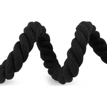 Galanterie Bavlněná šňůra kroucená Ø20 mm macrame, barva 4 černá