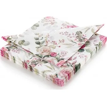 Stolování ubrousky 33x33cm PINK ROSE 3vrstvé (20ks)