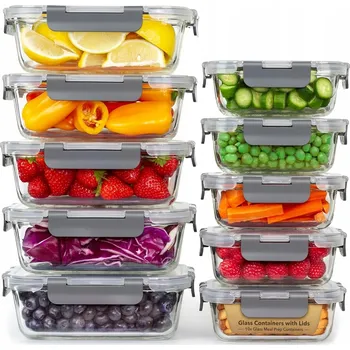 Dóza na potraviny HERMETICKÉ SKLENĚNÉ NÁDOBY na uskladnění potravin SADA 10 kusů