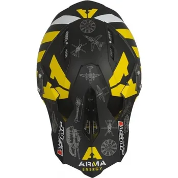 Helma na motorku Kšilt Just1 Arma černý lesklý - uni