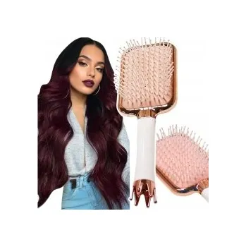 kartáč na vlasy VELKÝ KARTÁČ NA ROZČESÁVÁNÍ VLASŮ ROSE GOLD ANTISTATICKÝ PRO HLADKÉ VLASY