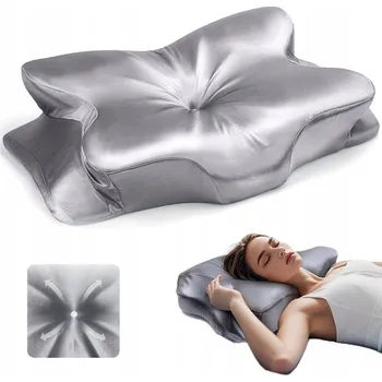 Polštář Ortopedický Polštář z Paměťové Pěny s Zónovou Strukturou, Stříbrno-Šedý