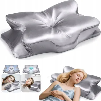 Polštář PODUSZKA MEMORY FOAM STŘÍBRNO-ŠEDÁ PRO VŠECHNY SPÁNKOVÉ POLOHY