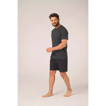 Pánské pyžamo Pánské pyžamo Key MNS 936 A26 cr/r 3XL-4XL tmavě modrá 4XL