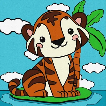 Malování podle čísel Roztomilé tygří mládě 25 x 25 cm