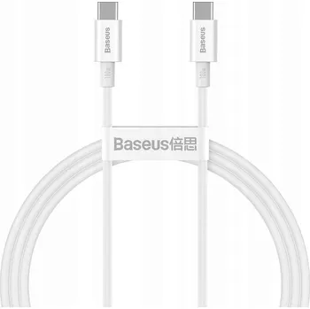 Datový kabel Kabel Baseus USB typ C - USB typ C 1 m bílý