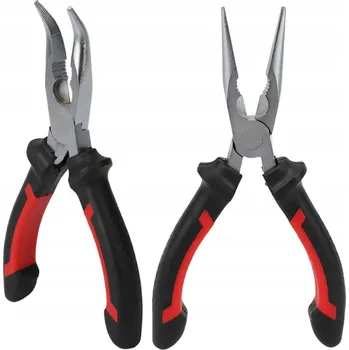 Kleště Kombinačky půlkulaté, telefonní kleště, zahnuté a rovné, 165 mm, 2 ks