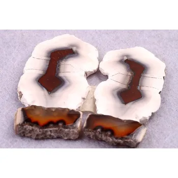 Přírodní kámen Exkluzivní párové kabošony Sumatra Achát č.P791 (45x23x5mm)