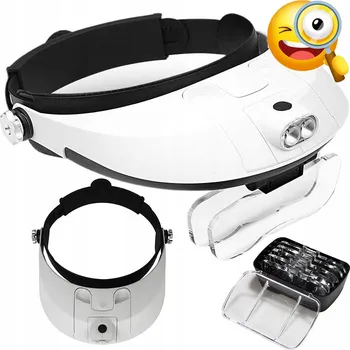 IP kamera LUPA NAGŁOWNA 2 LED OBRÓT + DEMONTÁŽ, 5 ČOČEK, AAA, NASTAVITELNÁ - BÍLÁ