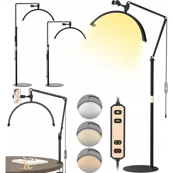 Stojací lampa Kosmetická podlahová lampa Bedee Půlměsícová LED lampa HD-M2X 20 W černá