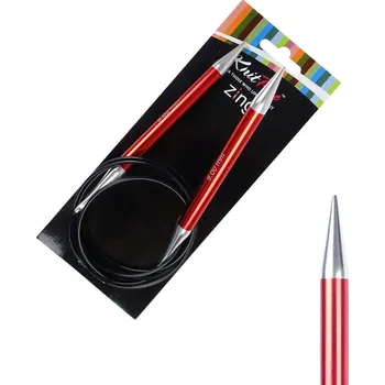 Nástroj na niť a příze Pevné kruhové kovové jehlice Zing KnitPro 120 cm 9 mm