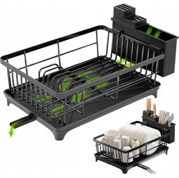 Odkapávač na nádobí VOLNĚ STOJÍCÍ ODKAPÁVAČ NA NÁDOBÍ ČERNÝ ODKAPÁVAČ NA NÁDOBÍ 38.6 X 28.3 X 14 CM