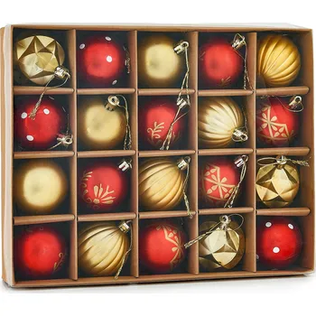 Vánoční dekorace 4Home Sada vánočních ozdob Tinsel, 20 ks, červená