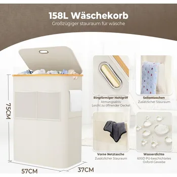 Koš na prádlo Koš na prádlo OUSFOT 158 l béžový, vícebarevný