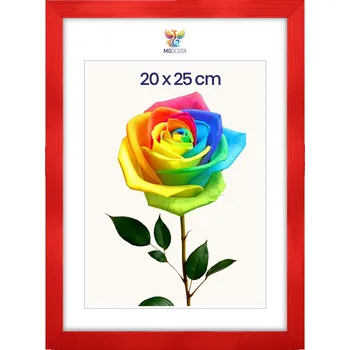 Obraz Rámeček na fotografie 20 x 25 cm, červený, z přírodního dřeva