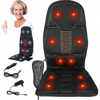 Masážní přístroj POLŠTÁŘ S VÝHŘEVEM A MASÁŽÍ NA KŘESLO - 3 ÚROVNĚ VIBRAČNÍ MASÁŽE PRO ZÁDA