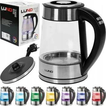 Rychlovarná konvice Rychlovarná konvice Lund 1,7 l skleněná s regulací teploty a LED podsvícením