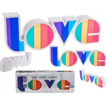 Stojací lampa Barevný nápis LOVE svítící LED lampa Stolní