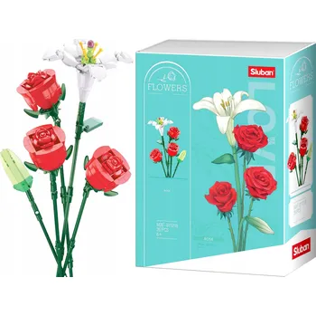 ostatní stavebnice SLUBAN Stavebnice KVĚTINY Růže Lilie Růže květy 267 Ks