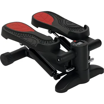 Kardio stroj SPORTNOW mini stepper, kompaktní stepper pro cvičení, fitness stepper s LCD monitorem a protiskluzovými pedály, černý