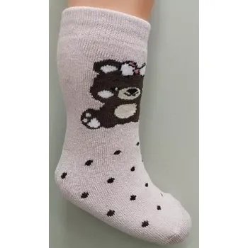 Dámské punčochy Dívčí froté ABS ponožky SF006 - 23-26 / béžová