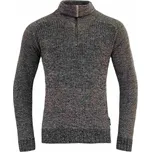 Pánský vlněný svetr Devold BISPEN WOOL ZIP NECK L Tmavě šedá