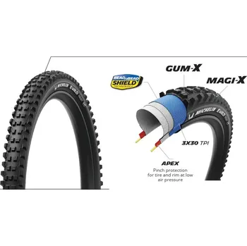Plášť na kolo MICHELIN PLÁŠŤ E-WILD FRONT 29x2.40 PERFORMANCE LINE KEVLAR GUM-X/MAGI-X TS TLR (85512) Uni