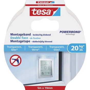 Izolační páska tesa GLASS 77741-00000-00 montážní páska tesa® POWERBOND transparentní (d x š) 5 m x 19 mm 1 ks