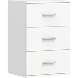 HOMCOM Noční stolek se 3 zásuvkami, boční komoda do ložnice, MDF, bílá