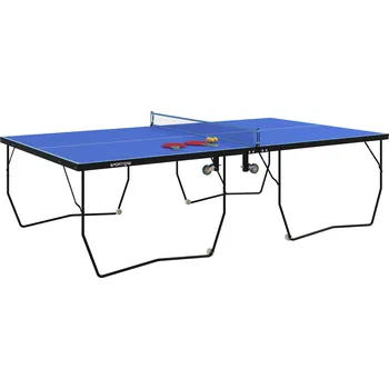 Stolní tenis SPORTNOW Stůl na stolní tenis SPORTNOW, skládací, 8 koleček, ocelový rám s práškovým nástřikem, MDF, 274 x 152,5 x 76 cm, modrý