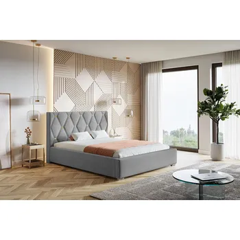 Ložnicová sestava Čalouněná postel Top 8 box rozměr 120x200 vyberte barvu nohou Nohy bílé vyberte rošt Kovový rošt