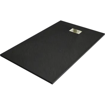 Mexen Hugo obdélníková sprchová vanička SMC 140 x 80 cm, černá, kryt zlatý - 42708014-G Obdélníkové sprchové vaničky