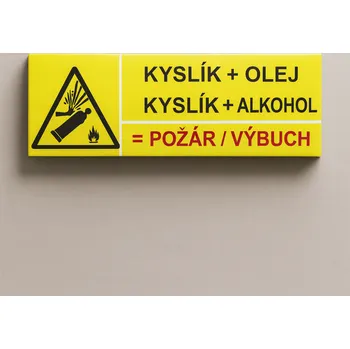 Kancelářské potřeby Traiva s.r.o. Kyslík + olej (alkohol) = výbuch Verze: Plast 105 x 30 mm tl. 0.5 mm - Kód: 16045