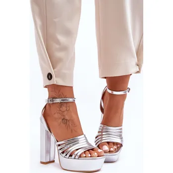 Dámské sandále Boto Sandály Na Vysokém Podpatku Maya Barva: Stříbrná, Velikost: 40