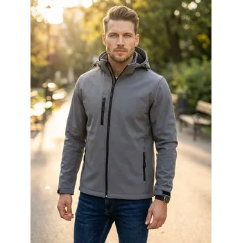 Pánská softshellová bunda Pánská softshellová bunda ALTISPORT NoPrint NP/ALM225 TMAVĚ ŠEDÝ MELÍR XXL