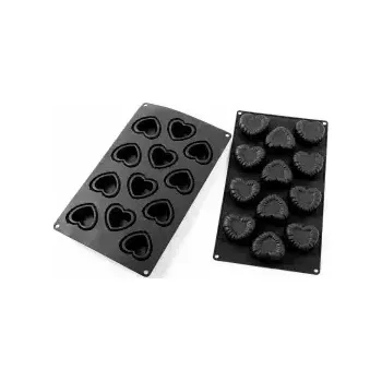 Forma na pečení Dortisimo Silikonová forma na pečení/na mražené dezerty Srdíčka (na 15 ks) 16,5 cm