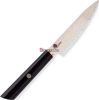 Kuchyňský nůž Malý loupací nůž Utility 130 mm Dellinger® Resin Black Gold Damascus