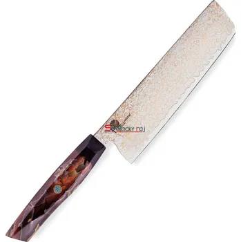 Kuchyňský nůž Kuchyňský nůž Nakiri 180 mm Dellinger® Resin Mash Gold Damascus