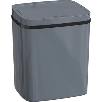 Odpadkový koš HOMCOM Senzorový odpadkový koš 15 l Automatický odpadkový koš se dvěma režimy otevírání, pro kanceláře, kuchyně, 27,6 x 21,4 x 33,5 cm, šedý