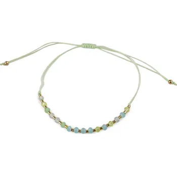 Náramek Náramek shamballa broušené korálky s AB efektem, barva 2 zelená šalvěj světlá