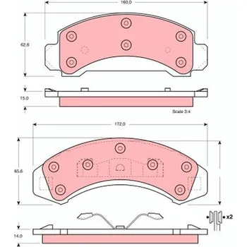 Auto-moto Sada brzdových destiček, kotoučová brzda TRW GDB4013