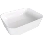 Polysan Banera Square umyvadlo na desku 50 x 36 cm bez otvoru pro baterii bez přepadu litý mramor bílá 14596