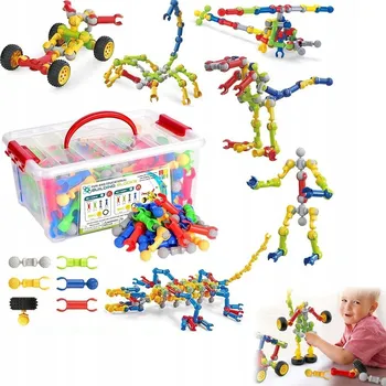 ostatní stavebnice KREATIVNÍ SADA 125 KOSTEK PRO STAVĚNÍ VOZIDEL A ZVÍŘAT S ÚLOŽNÝM BOXEM