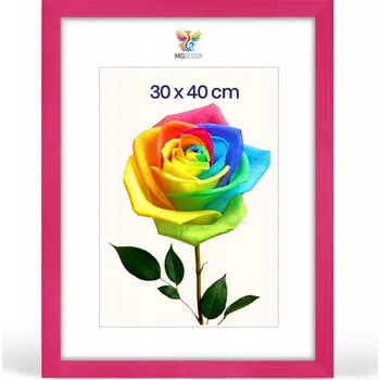 Obraz Rámeček na fotografie 30 x 40 cm, růžový, z přírodního dřeva